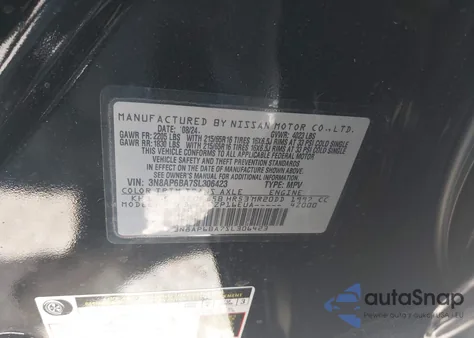 2025 Nissan Kicks S Fwd from USA, damaged, VIN 3N8AP6BA7SL306423